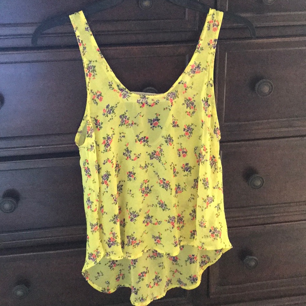 Floral sheer tank top